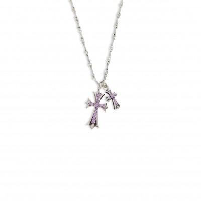 CHROME HEARTS DOUBLE CROSS NECKLACE